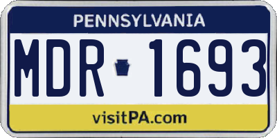 PA license plate MDR1693