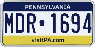 PA license plate MDR1694