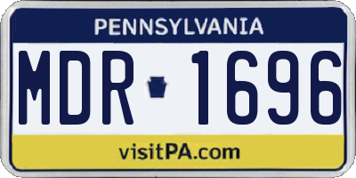 PA license plate MDR1696