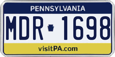 PA license plate MDR1698