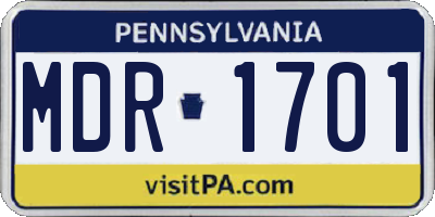 PA license plate MDR1701