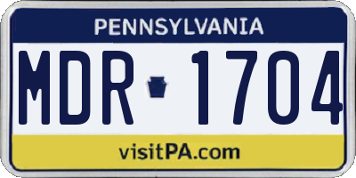 PA license plate MDR1704