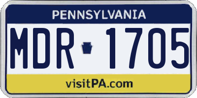 PA license plate MDR1705
