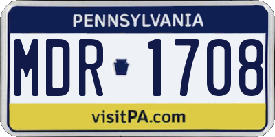 PA license plate MDR1708