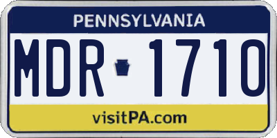 PA license plate MDR1710