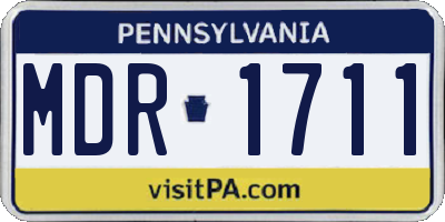 PA license plate MDR1711