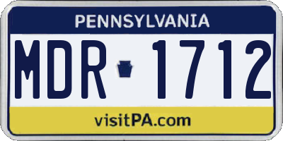 PA license plate MDR1712