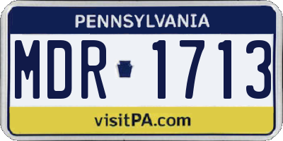 PA license plate MDR1713