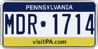 PA license plate MDR1714