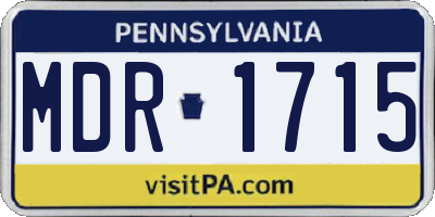 PA license plate MDR1715