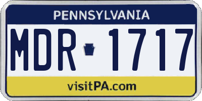PA license plate MDR1717