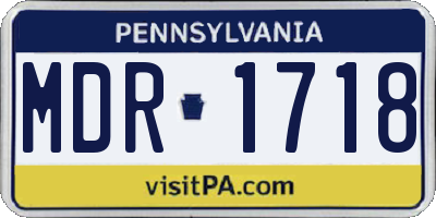 PA license plate MDR1718