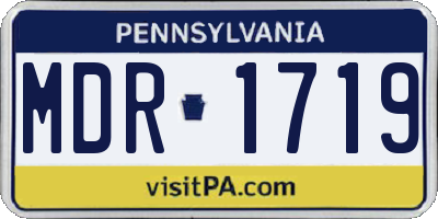 PA license plate MDR1719