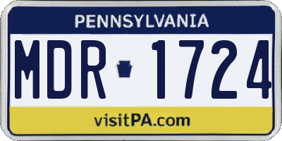 PA license plate MDR1724