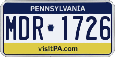 PA license plate MDR1726