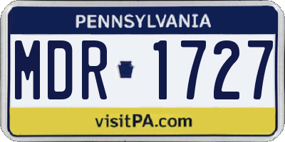 PA license plate MDR1727
