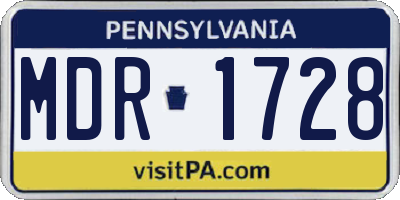 PA license plate MDR1728