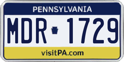 PA license plate MDR1729