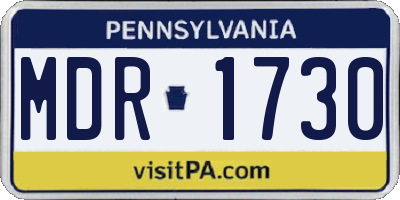 PA license plate MDR1730