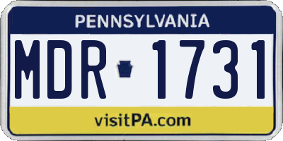 PA license plate MDR1731