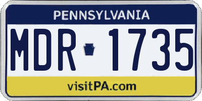 PA license plate MDR1735