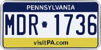 PA license plate MDR1736