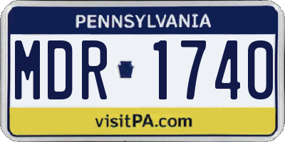 PA license plate MDR1740