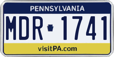 PA license plate MDR1741