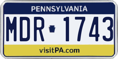 PA license plate MDR1743