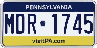 PA license plate MDR1745