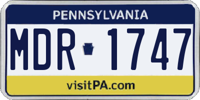 PA license plate MDR1747