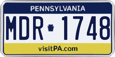 PA license plate MDR1748