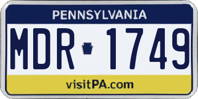 PA license plate MDR1749