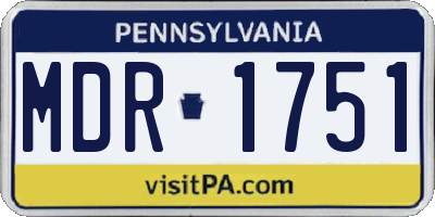 PA license plate MDR1751