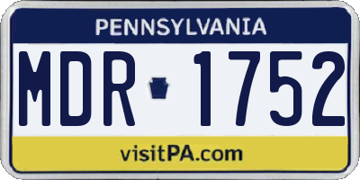 PA license plate MDR1752