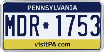 PA license plate MDR1753