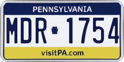 PA license plate MDR1754