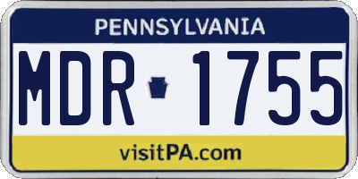 PA license plate MDR1755