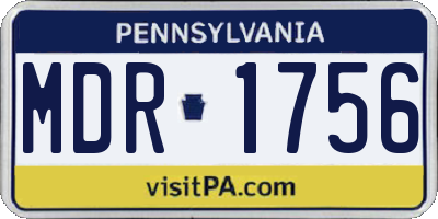 PA license plate MDR1756