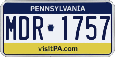 PA license plate MDR1757