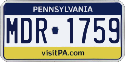PA license plate MDR1759
