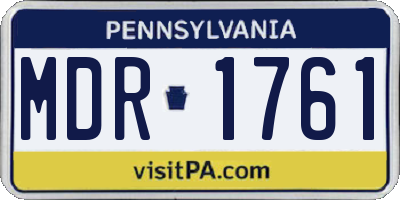 PA license plate MDR1761
