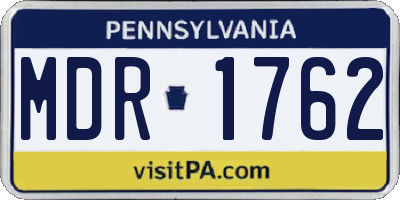 PA license plate MDR1762