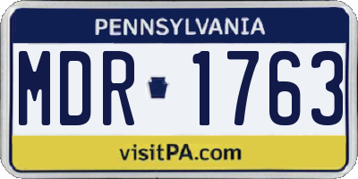 PA license plate MDR1763