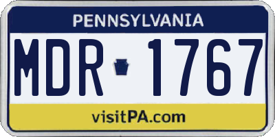 PA license plate MDR1767