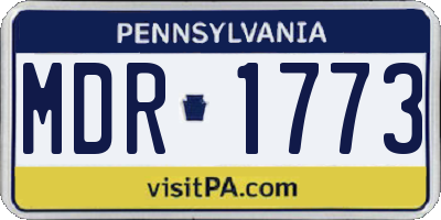 PA license plate MDR1773