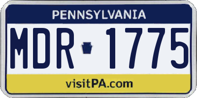 PA license plate MDR1775