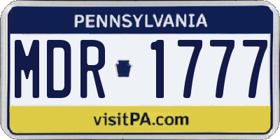 PA license plate MDR1777