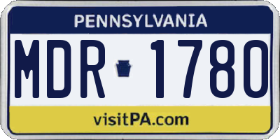 PA license plate MDR1780