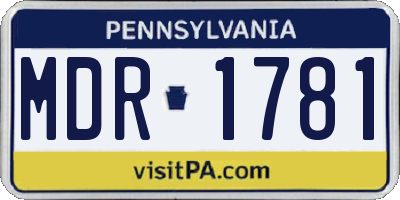 PA license plate MDR1781